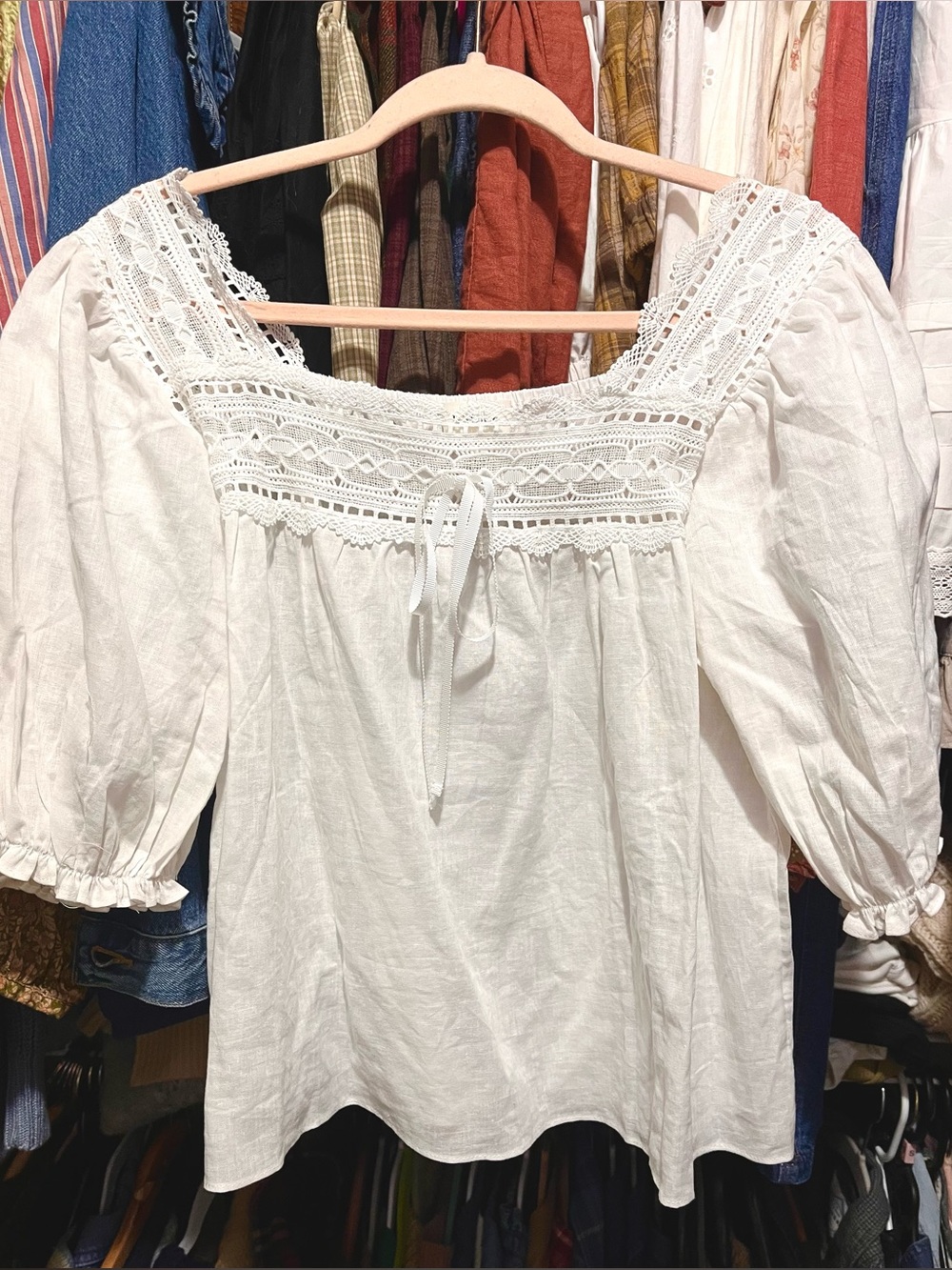 Bohme White Doen inspired blouse top Medium